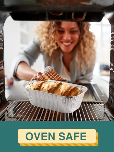 110 Pack 6x3.5x2 Disposable Aluminum Loaf Pans with Lids - 1 Lb Mini Loaf Pans, Small Aluminum Tin Foil Baking Pan, Food Containers for Baking, Cakes, Bread, Meat, Loaves
