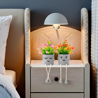 3 Packs Cute Fake Plants, Kawaii Artificial Potted Plants for Table Desk Home Bedroom Bathroom Office Shelf Office Wall Room Farmhouse Decor Artificial Plants B