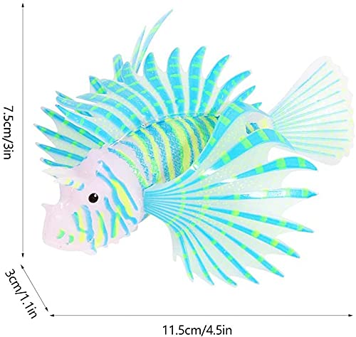 Yosoo Artificial Lionfish Luminous Fake Fish Aquarium Fish Ornament Simulation Animal Decoration (Blue)