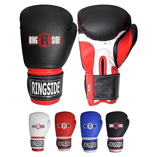 Ringside Pro Style Boxing Training Kickboxing Muay Thai Sparring Gloves - color: Black/Red, size: Small-Medium