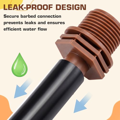 12 Pcs 3/4" Thread to 1/2" Coupling PVC to Drip Irrigation Adapter Fittings, 3/4" Male Pipe Thread(MPT) x 1/2" Barbed Drip Line Coupling Connectors - size: 3/4" Thread to 1/2" Coupling