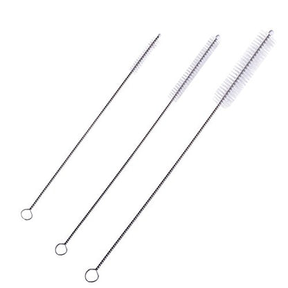 Honbay Straw Cleaner Brushes, Nylon bristles Stainless Steel Handle, Nylon Skinny Pipe Tube Cleaner - 20 Piece Value Pack - 6 mm bristles x 7"" 175mm Long (Pack of 2) - size: One Size (Pack of 2)