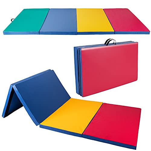 Polar Aurora 4'x8'x2 Thick Folding Gymnastics Exercise Mat Aerobics Stretching Yoga Mats - color: 4 Colors