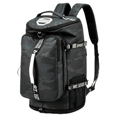 SDTAME Gym Duffel Backpack with Shoe Pocket & Laptop Sleeve - color: Brown