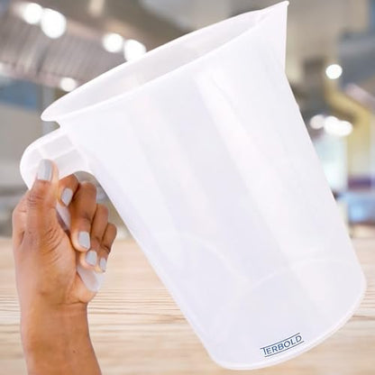 5 Liter Measuring Pitcher | 1.3 Gallon Shatterproof Plastic Large Graduated Mixing Pitchers, 1 to 2 Gallons (5L, 5000ml) - size: 5000ml (Single)