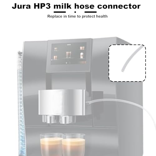 2 Pcs Milk Tubes Hoses with 4 Connectors, 14.96in Silicone Milk Tube Hoses Replacement Pipe Ideal Replacement Accessories Part for Jura HP3 Coffee Machines E6/E8/Z10