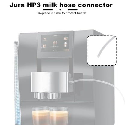 2 Pcs Milk Tubes Hoses with 4 Connectors, 14.96in Silicone Milk Tube Hoses Replacement Pipe Ideal Replacement Accessories Part for Jura HP3 Coffee Machines E6/E8/Z10