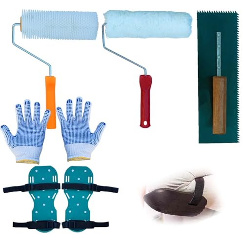 Self Leveling Concrete Tool Epoxy Floor Kit Spiked Roller for Bathroom Floors, Balconies, Toilets and Other Small Areas of The Ground Construction
