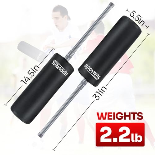 Inflatable Blocking Pads, 2 Pack for Football & Basketball Training | Padded defense training equipment with pugil sticks for football, basketball, lacrosse, boxing and martial arts practice
