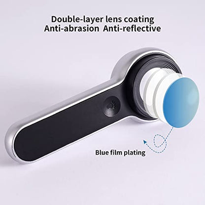 60x Illuminated Rechargeable Magnifier with Dual Coated Lenses, LED/UV Illuminated, Designed for Restoration Jewelry Identification, Close Work, Repair, Gardening, Stamps, Rock Collecting