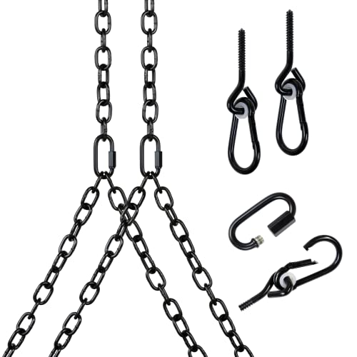 Heavy Duty 700 Lb Porch Swing Black Hanging Chain Kit (10 Foot Ceiling) - size: 10 Foot Ceiling