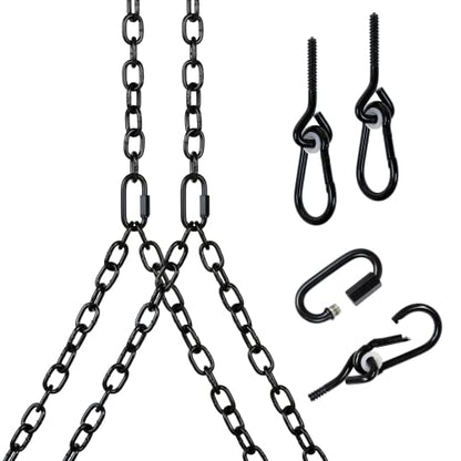Heavy Duty 700 Lb Porch Swing Black Hanging Chain Kit (8 Foot Ceiling) - size: 8 Foot Ceiling