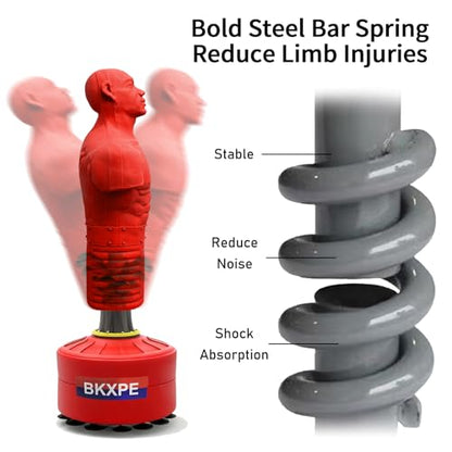 Heavy Duty Punching Bag Stand, Free Standing Boxing Dummy for Home Gym - color: RED-2