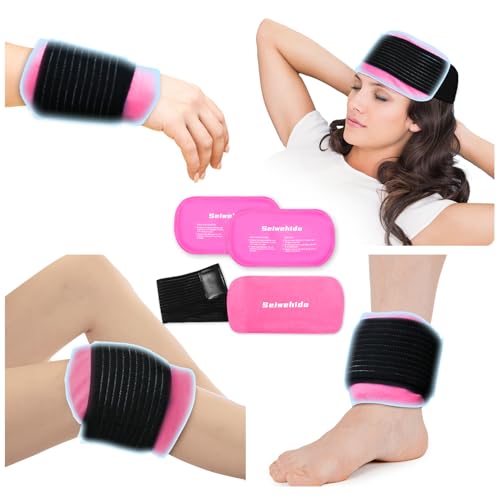 Ice Packs for Injuries Reusable Gel 2 Hot Cold Compress Therapy Pack - color: Hot Pink, size: Medium 10 X 5.5 Inch
