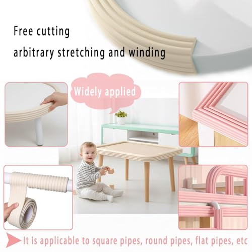 Baby Proofing Edge Corner Protector,Edges with Furniture Desk Edge Cushion& Edge Safety Bumpers,Corner Protector for Baby,Soft Rubber Foam Guard,16.4ft Black
