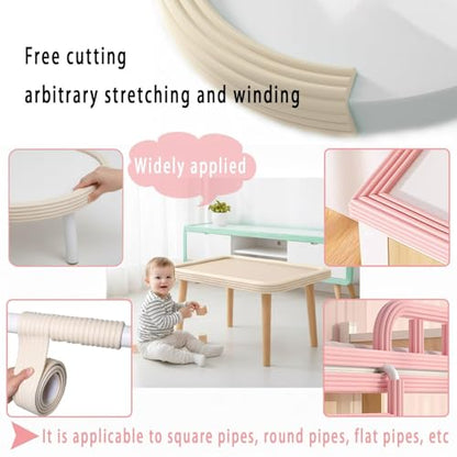 Baby Proofing Edge Corner Protector,Edges with Furniture Desk Edge Cushion& Edge Safety Bumpers,Corner Protector for Baby,Soft Rubber Foam Guard,16.4ft Black