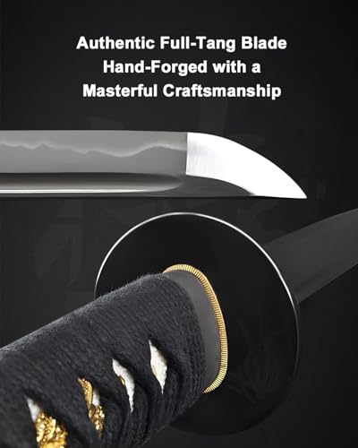Katana Samurai Sword for Display, Hand Forged Full Tang 1045 Carbon Steel - style: Narcissus