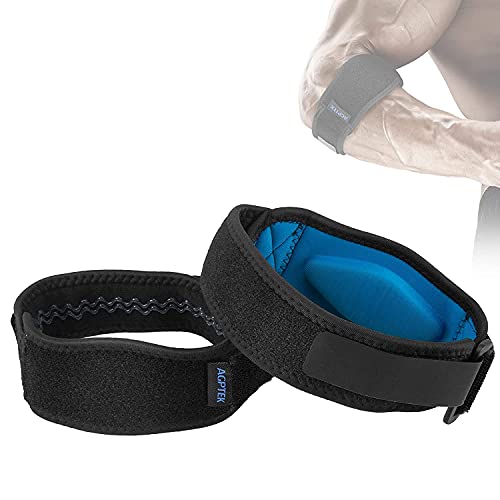 AGPTEK Elbow Brace for Tennis Golfers Elbow, Elbow Strap for Men & Women | Pain relief, Targeted support, adjustable, universal, fit for tendonitis golf tennis weightlifting sport, 2 pcs - color: Blue