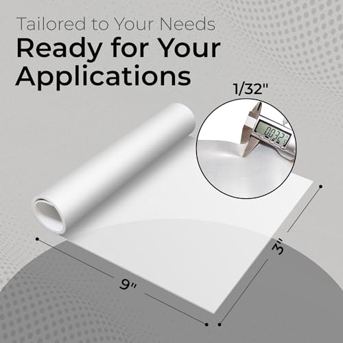 Exactly Rubber - Translucent Silicone Sheet, 50A Durometer Rubber Sheet, Semi Clear Silicone, Resistant -80 to 450°F, Food-Grade Silicone Placemat, 450% Elongation, Made in The USA, 1/32 x 3 x 9” - size: 1/32 x 3 x 9
