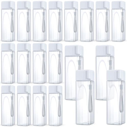 Mifoci 20 Pack 17 oz Plastic Water Bottles, White, Rectangle - color: White