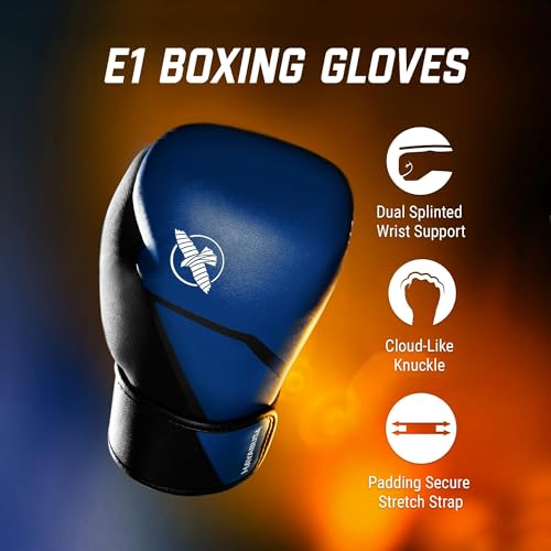 Hayabusa E1 Boxing Gloves for Men and Women - color: Blue/Black, size: 12oz