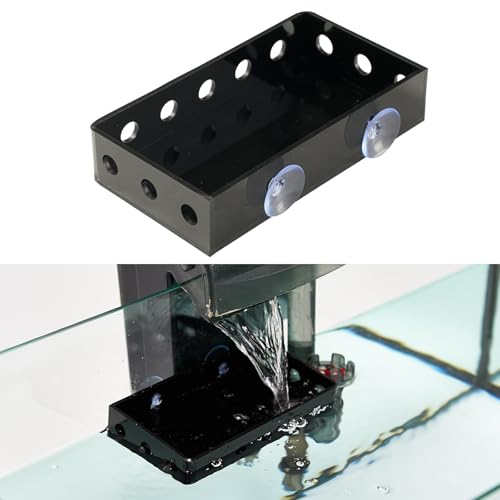 Aquarium Filter Baffle with Suction Cup, ABS Fish Tank Filter Flow Controller, Square Slow Flow Fish Tank Accessory for Betta Fish Shrimp Tanks - size: Black 5.5×3 Inch