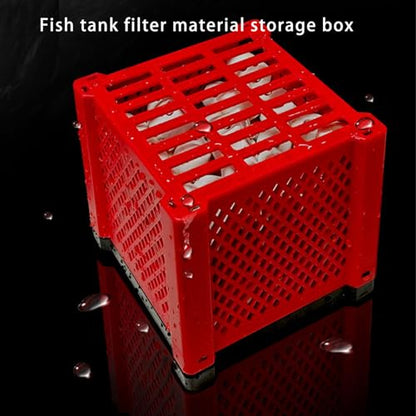 Space Saving Fish Tanks Filter Media Holder PVC Container Organizes Purification Active Carbon Water Purification PVC Filter Media Container for Aquarium