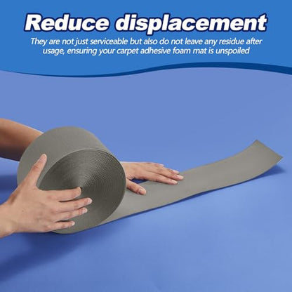 Shappy Gymnastics Mat Hook Fastener Gymnastics Cheer Mats Tape Strip for Tumbling 4" Wide Carpet Repair Nylon Hook for Carpet Bonded Foam Seams Cheer Gym Floors Cheerleading Supplies - color: Gray