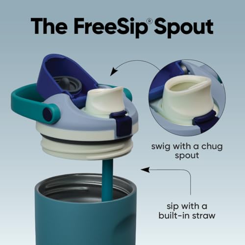 Owala FreeSip Sway Stainless Steel Water Bottle 30 oz Denim - color: Denim, size: 30 Ounces
