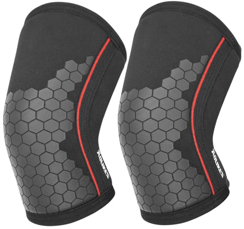 Knee Compression Sleeves for Men Women Weightlifting Knee Sleeves, 7mm Neoprene Knee Brace for Men Women, Thick Compression Brace for Weightlifting Powerlifting Squatting Cross Fit Training (Black Honecmb, Medium) - color: Black Honecmb, size: Medium