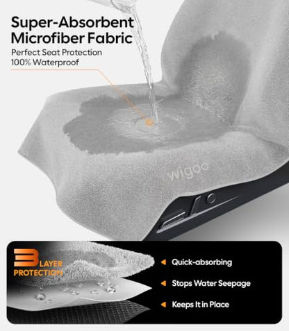 Wigoo Car Seat Cover Towel, Waterproof, for Use After Gym, Gray, 2 Pack - color: Gray, size: 2 Pack