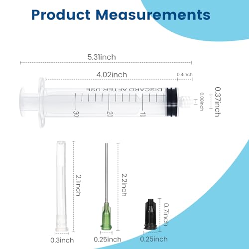 30ml Independent Packing Industrial Luer Lock Syringes with Needle and Sealing Caps for Engineered Fluid，Glue Applicator and Refilling (Pack of 5) - style: 30ml/cc