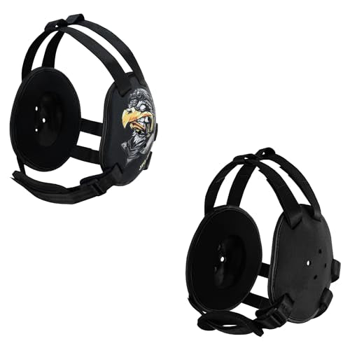 ROAR-INT BJJ Ear Guard New Easy to Adjust Design Wrestling Protective Headgear Wrestling Ear Guard MMA Jiu Jitsu - color: Tiger-Eagle/Black (2pcs)