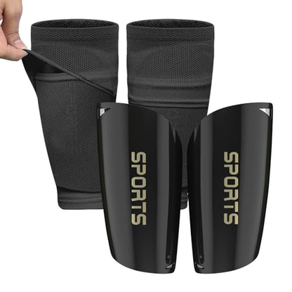 Toddler Kids Youth Soccer Shin Guards with Sleeves for Ages 3-15 - color: Black, size: M ( 3'10" - 4'5" Tall )