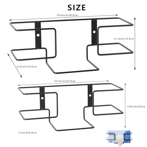 Metal Glove Holder for Wall Mount(2 PACK),Glove Box Holder Wall Mount for laboratory,Healthcare, Hospital, Restaurants,Black Medical Glove Holder with Mounting Accessories Included