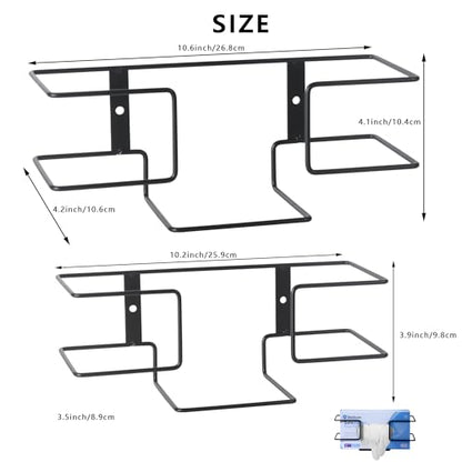 Metal Glove Holder for Wall Mount(2 PACK),Glove Box Holder Wall Mount for laboratory,Healthcare, Hospital, Restaurants,Black Medical Glove Holder with Mounting Accessories Included