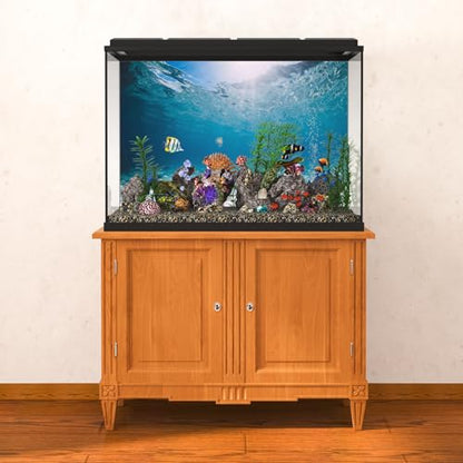36x18 inches Polyester Undersea Theme Ocean Floor Aquarium Background Tropical Fish Tank Background - color: Blue, size: 36x18 inches