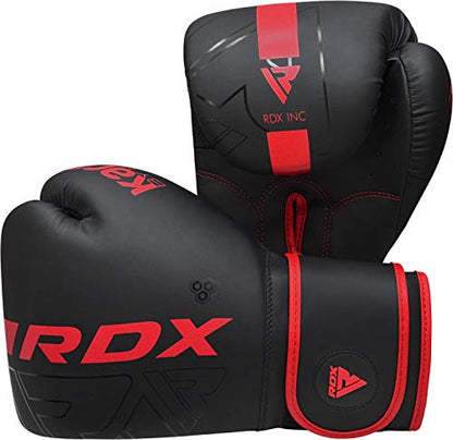 RDX Boxing Gloves, Pro Training Sparring, Maya Hide Leather, Muay Thai MMA Kickboxing, Men Women Adult, Heavy Punching Bag Focus Mitts Pads Workout, Ventilated Palm, Multi Layered, 8 10 12 14 16 18 Oz - color: RED, size: 14 OZ