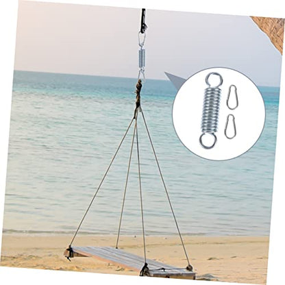 Stainless Steel Hammock Spring Hook Set for Outdoor Hanging Chair - color: Silver