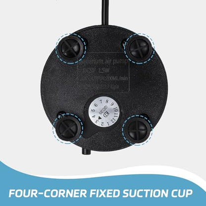 Nano Silent Aquarium Air Pump, Portable USB air Pump with Accessories, Suitable for 1-15 Gallon Fish Tanks, 200ml per Minute
