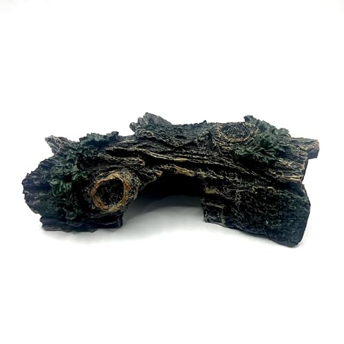 Aquarium Decorations Resin Hollow Tree Trunk Ornament, Fish Hideout for Aquarium, Bettas House Cave Wood House Decor for Fish Tank