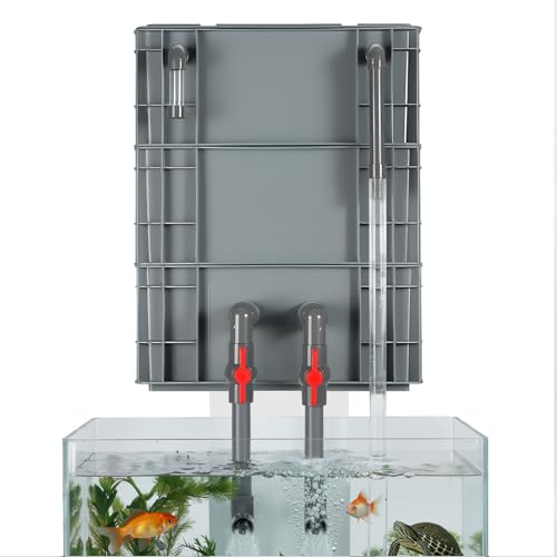 Aquarium Filter System - 3-Stage Drip-Style Trickle Filter Box for Fish Tanks up to 185 Gallons (700L), External Biological & Mechanical Filtration for Turtles, Goldfish, and Ponds - size: Medium-3 Layer