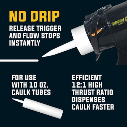 SILIGUN™ Compact Caulking Gun - No Drip Caulk Gun - Patented Design - Lightweight ABS Frame - Works with All 10 oz Tubes (SILIGUN Nozzle Kit) - color: Siligun Nozzle Kit