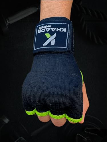 Gel Boxing Hand Wraps Inner Gloves for Kids/Childs, Long Wrist Straps, Padded Fist Mitts, Muay Thai, MMA, Kickboxing, Martial Arts Training Bandages - color: Black/Green