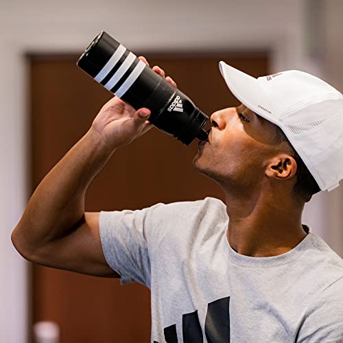 adidas 750 ML (28 oz) Stadium Refillable Plastic Sport Water Bottle - color: White/Black