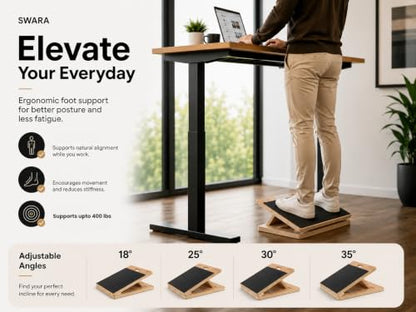 Swara 12.6″ Ankle Board for Calf Stretching & Exercise, 400 lbs Capacity - size: 12.6x14 Inch