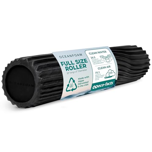 Oceanfoam Tidal Roller, Foam Roller for Exercise (Black & Charcoal Marbled) - color: Black & Charcoal Marbled