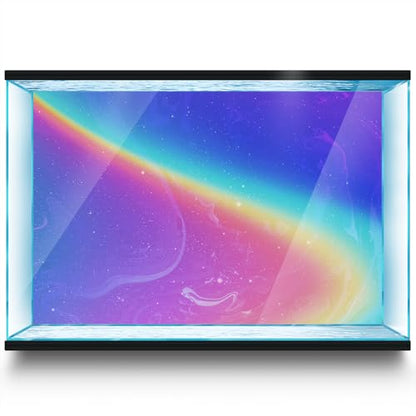 Aquarium Background Stickers - Colorful Rainbow Dreamy- Self-Adhesive Fish Tank Reptile Terrarium Decor Poster (45 x 30 cm / (17.7 x 11.8 inches))