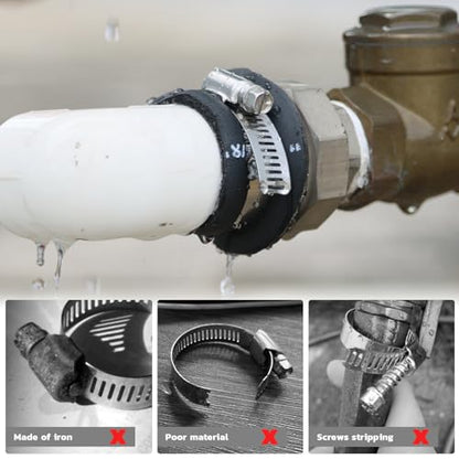150PCS Hose Clamps Stainless Steel Assortment Adjustable 1/4"-1-1/2"(6-38mm) Worm Gear Hose Clamp, Heavy Duty Metal Small Hose Clamps for Automotive, Pipe, Radiator Plumbing, Fuel Line - size: 150PCS KIT-HOSE CLAMP(1/4"-1-1/2")