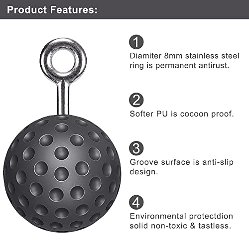 SELEWARE Pull Up Ball, Climbing Grip Attachment for Strength Training | Non-Slip Design Improves Grip Strength, Targets Forearms and Hands, Fits Chin Ups, Kettlebells and Resistance Workouts - color: Black